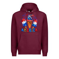 Burgundy 4th of July America ice creams Premium Hoodie - Neo Western