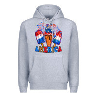 Heather Grey 4th of July America ice creams Premium Hoodie - Neo Western