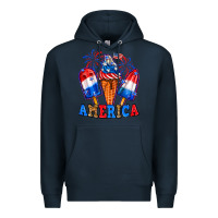 Navy 4th of July America ice creams Premium Hoodie - Neo Western