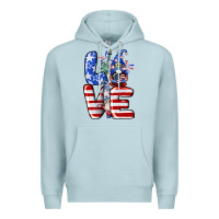 Blue Mist Love 4th of July with gnomes 4th of july Premium Hoodie - CowGirlArtShop