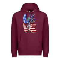 Burgundy Love 4th of July with gnomes 4th of july Premium Hoodie - CowGirlArtShop
