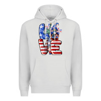 Dove Grey Love 4th of July with gnomes 4th of july Premium Hoodie - CowGirlArtShop