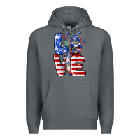 Rock Love 4th of July with gnomes 4th of july Premium Hoodie - CowGirlArtShop