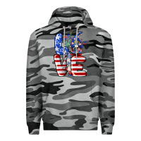 Slate Camo Love 4th of July with gnomes 4th of july Premium Hoodie - CowGirlArtShop