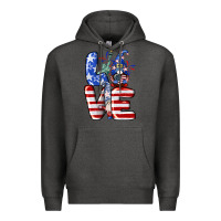 Charcoal Heather Love 4th of July with gnomes 4th of july Premium Hoodie - CowGirlArtShop