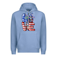 Colony Blue Love 4th of July with gnomes 4th of july Premium Hoodie - CowGirlArtShop
