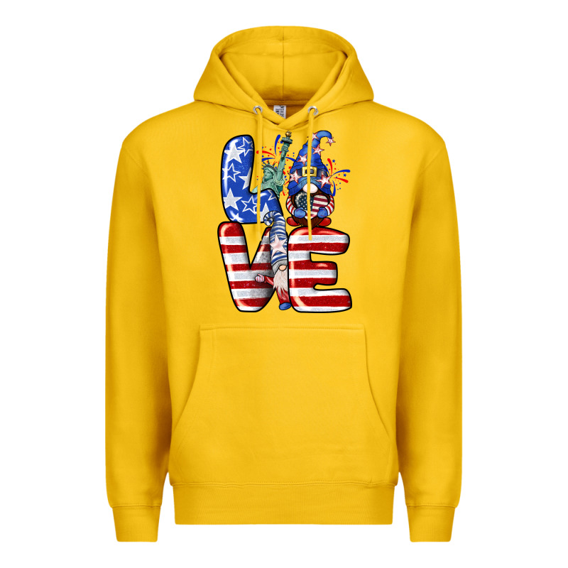 Love 4th Of July With Gnomes 4th Of July Premium Hoodie by CowGirlArtShop | Teevron