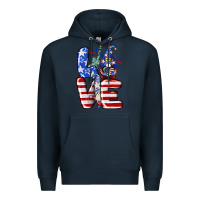 Navy Love 4th of July with gnomes 4th of july Premium Hoodie - CowGirlArtShop