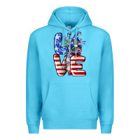 Ocean Blue Love 4th of July with gnomes 4th of july Premium Hoodie - CowGirlArtShop