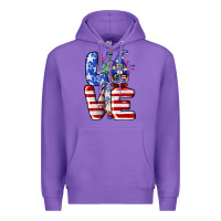 Purple Love 4th of July with gnomes 4th of july Premium Hoodie - CowGirlArtShop