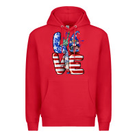 Red Love 4th of July with gnomes 4th of july Premium Hoodie - CowGirlArtShop