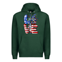 Sports Green Love 4th of July with gnomes 4th of july Premium Hoodie - CowGirlArtShop