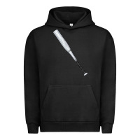 Pigment Black white wooden softball bat Urban Hoodie - FaDigitalArtStudio