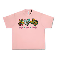 Salmon Peace Love Texas Urban Heavy Tee - RanaPortraitStore