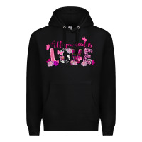 Black all you need is love valentine's day Premium Hoodie - FaDigitalArtStudio