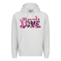 Dove Grey all you need is love valentine's day Premium Hoodie - FaDigitalArtStudio