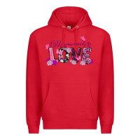 Red all you need is love valentine's day Premium Hoodie - FaDigitalArtStudio