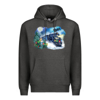 Charcoal Heather polar express winter Premium Hoodie - FaDigitalArtStudio