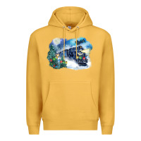 Mustard polar express winter Premium Hoodie - FaDigitalArtStudio