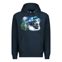 Navy polar express winter Premium Hoodie - FaDigitalArtStudio