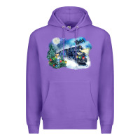 Purple polar express winter Premium Hoodie - FaDigitalArtStudio