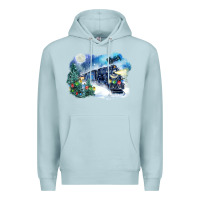 Blue Mist polar express winter Premium Hoodie - FaDigitalArtStudio