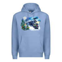 Colony Blue polar express winter Premium Hoodie - FaDigitalArtStudio