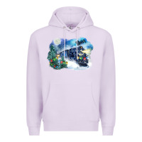 Lilac polar express winter Premium Hoodie - FaDigitalArtStudio