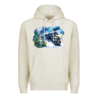 Oatmeal Heather polar express winter Premium Hoodie - FaDigitalArtStudio