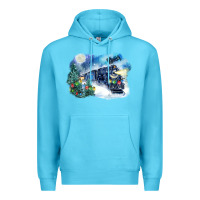 Ocean Blue polar express winter Premium Hoodie - FaDigitalArtStudio
