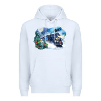 White polar express winter Premium Hoodie - FaDigitalArtStudio