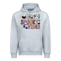 Heather Grey spooky vibes Urban Hoodie - CowhideDigitalArt