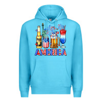 Ocean Blue 4th of July American drinks America Premium Hoodie - Neo Western