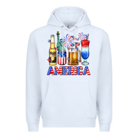White 4th of July American drinks America Premium Hoodie - Neo Western