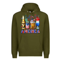 Army Green 4th of July American drinks America Premium Hoodie - Neo Western