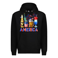 Black 4th of July American drinks America Premium Hoodie - Neo Western