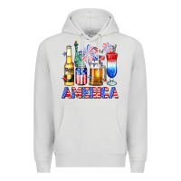Dove Grey 4th of July American drinks America Premium Hoodie - Neo Western