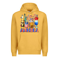 Mustard 4th of July American drinks America Premium Hoodie - Neo Western