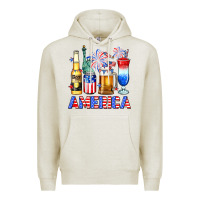 Oatmeal Heather 4th of July American drinks America Premium Hoodie - Neo Western