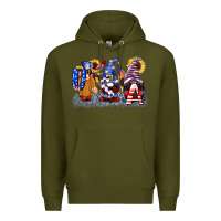 Army Green USA 4th of July gnomes  4th of july Premium Hoodie - CowGirlArtShop