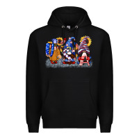 Black USA 4th of July gnomes  4th of july Premium Hoodie - CowGirlArtShop