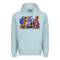Blue Mist USA 4th of July gnomes  4th of july Premium Hoodie - CowGirlArtShop