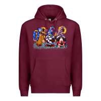 Burgundy USA 4th of July gnomes  4th of july Premium Hoodie - CowGirlArtShop