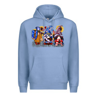 Colony Blue USA 4th of July gnomes  4th of july Premium Hoodie - CowGirlArtShop