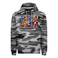 Slate Camo USA 4th of July gnomes  4th of july Premium Hoodie - CowGirlArtShop