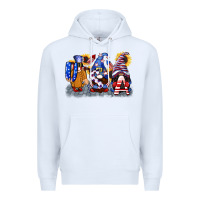 White USA 4th of July gnomes  4th of july Premium Hoodie - CowGirlArtShop