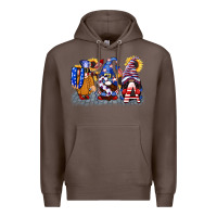 Coffee USA 4th of July gnomes  4th of july Premium Hoodie - CowGirlArtShop