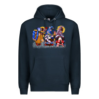 Navy USA 4th of July gnomes  4th of july Premium Hoodie - CowGirlArtShop