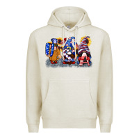 Oatmeal Heather USA 4th of July gnomes  4th of july Premium Hoodie - CowGirlArtShop