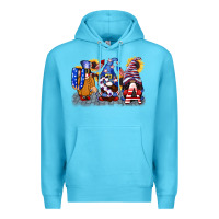 Ocean Blue USA 4th of July gnomes  4th of july Premium Hoodie - CowGirlArtShop